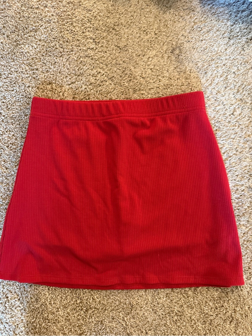 Red Ribbed Mini Skort - Sunday Ritual